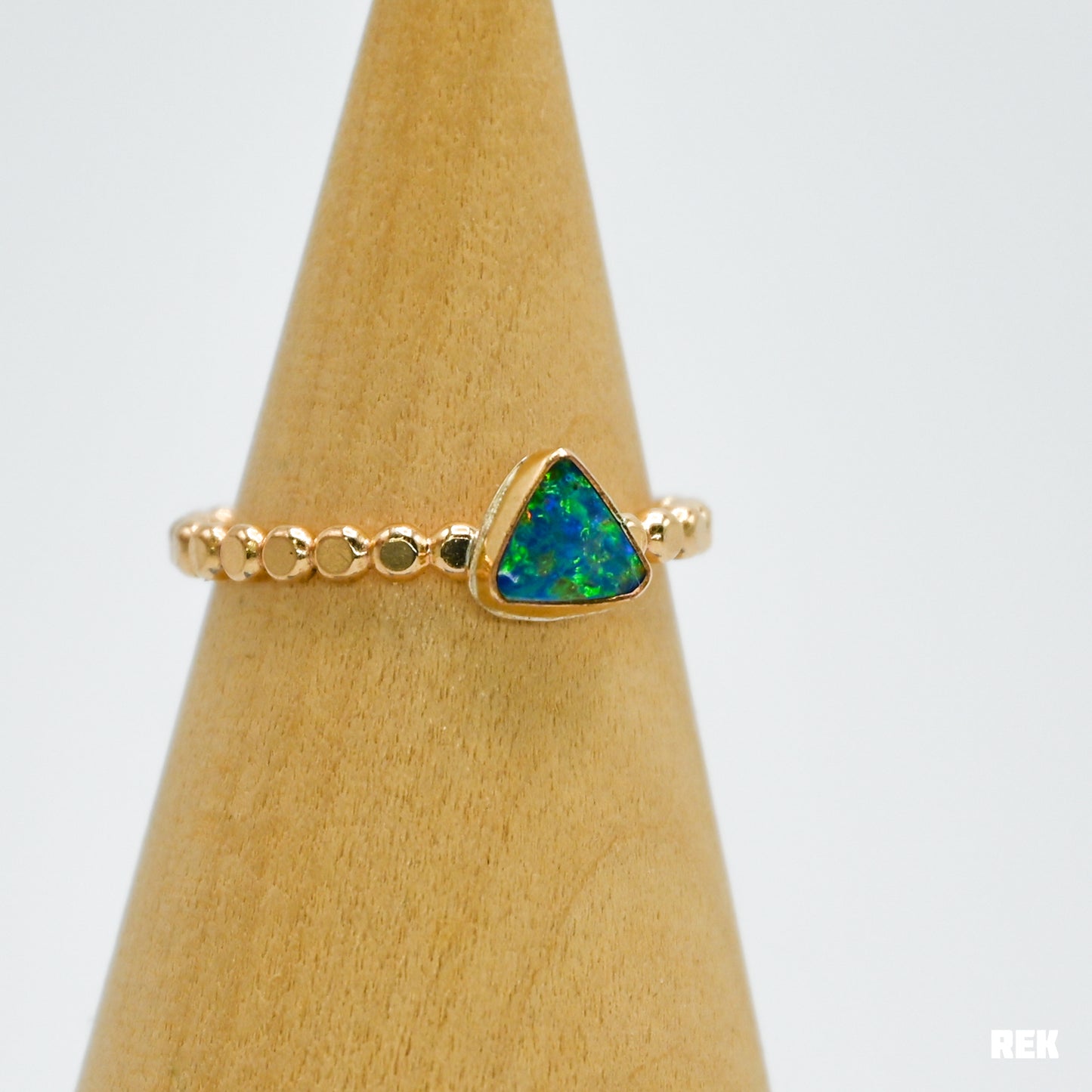 Gold fill triangle Australian opal size 8.25
