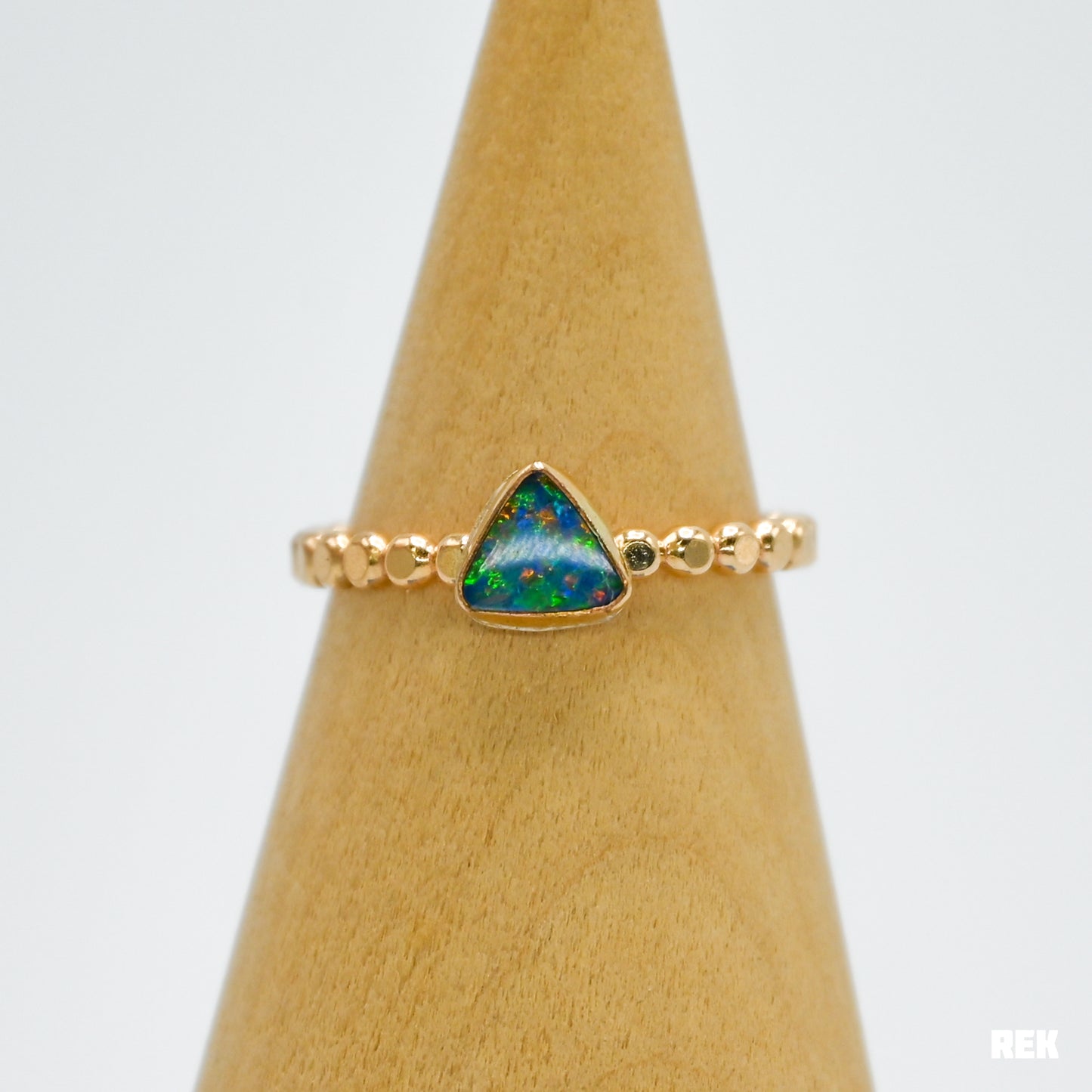 Gold fill triangle Australian opal size 8.25