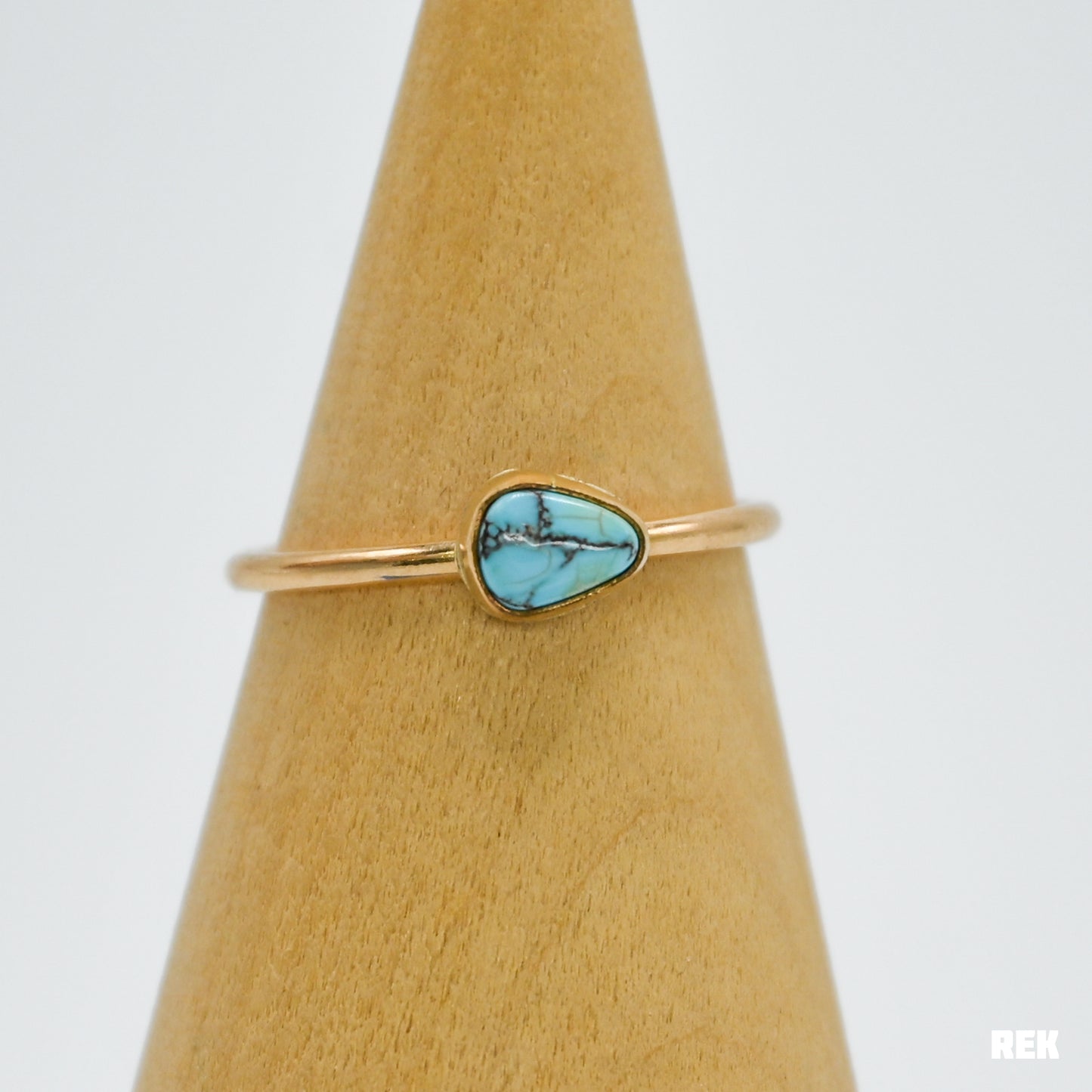 Gold fill mini horizontal Egyptian turquoise size 9.25