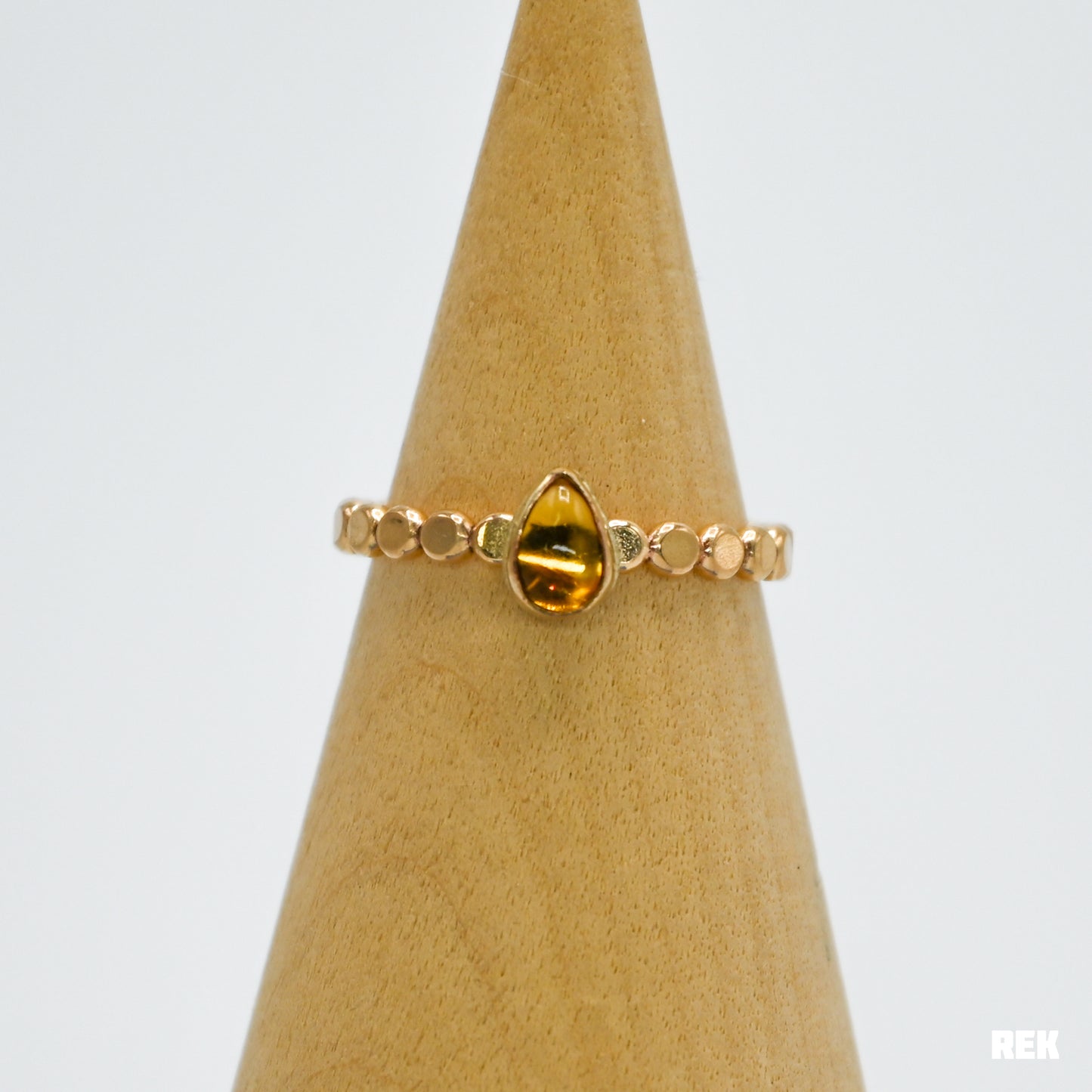 Gold fill tiny pear citrine size 7