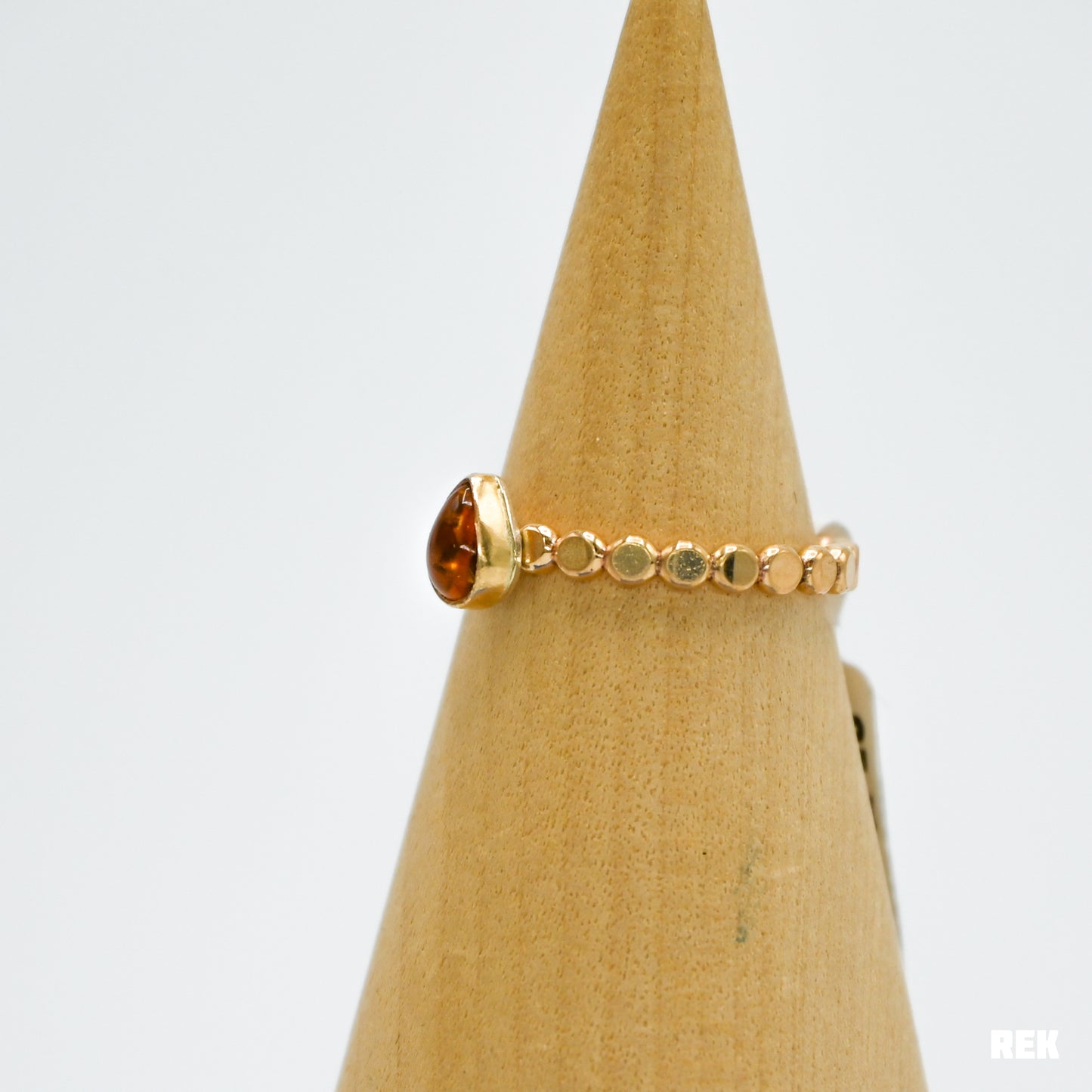 Gold fill tiny pear citrine size 7