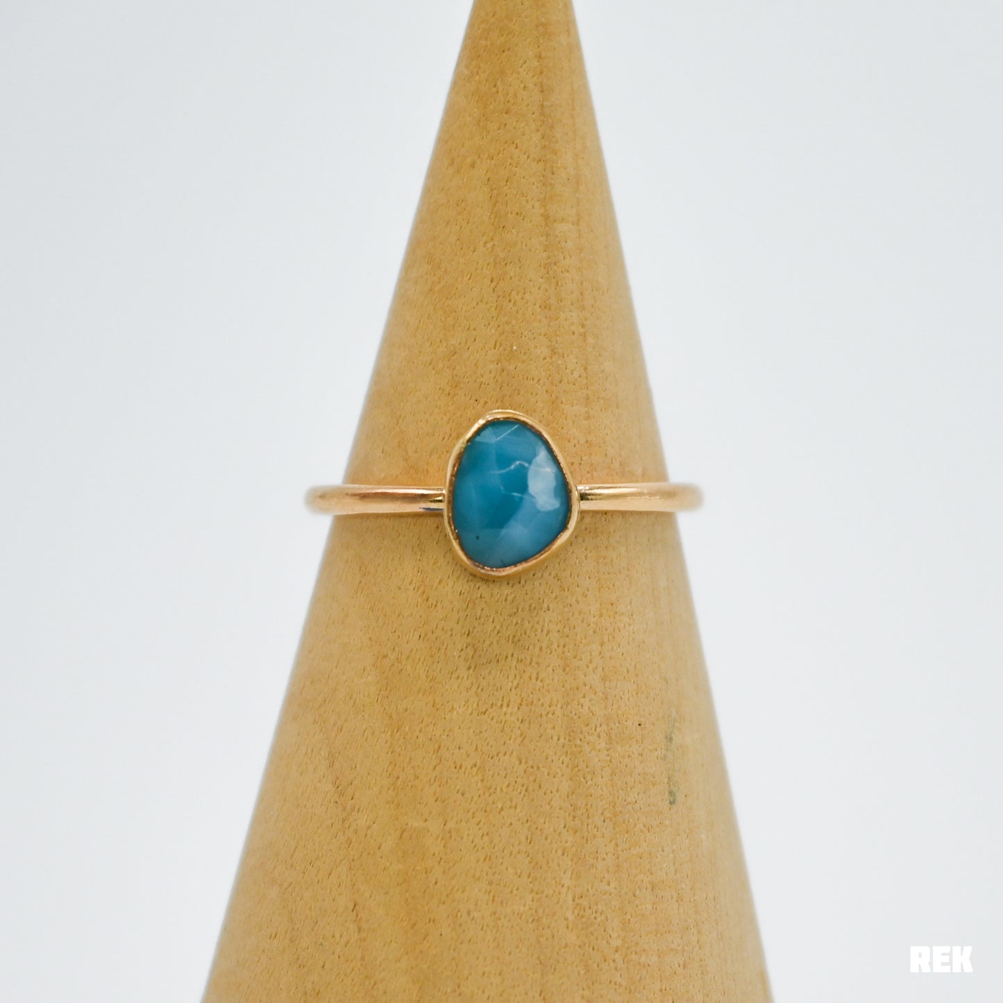 Gold fill rose cut larimar size 8.5
