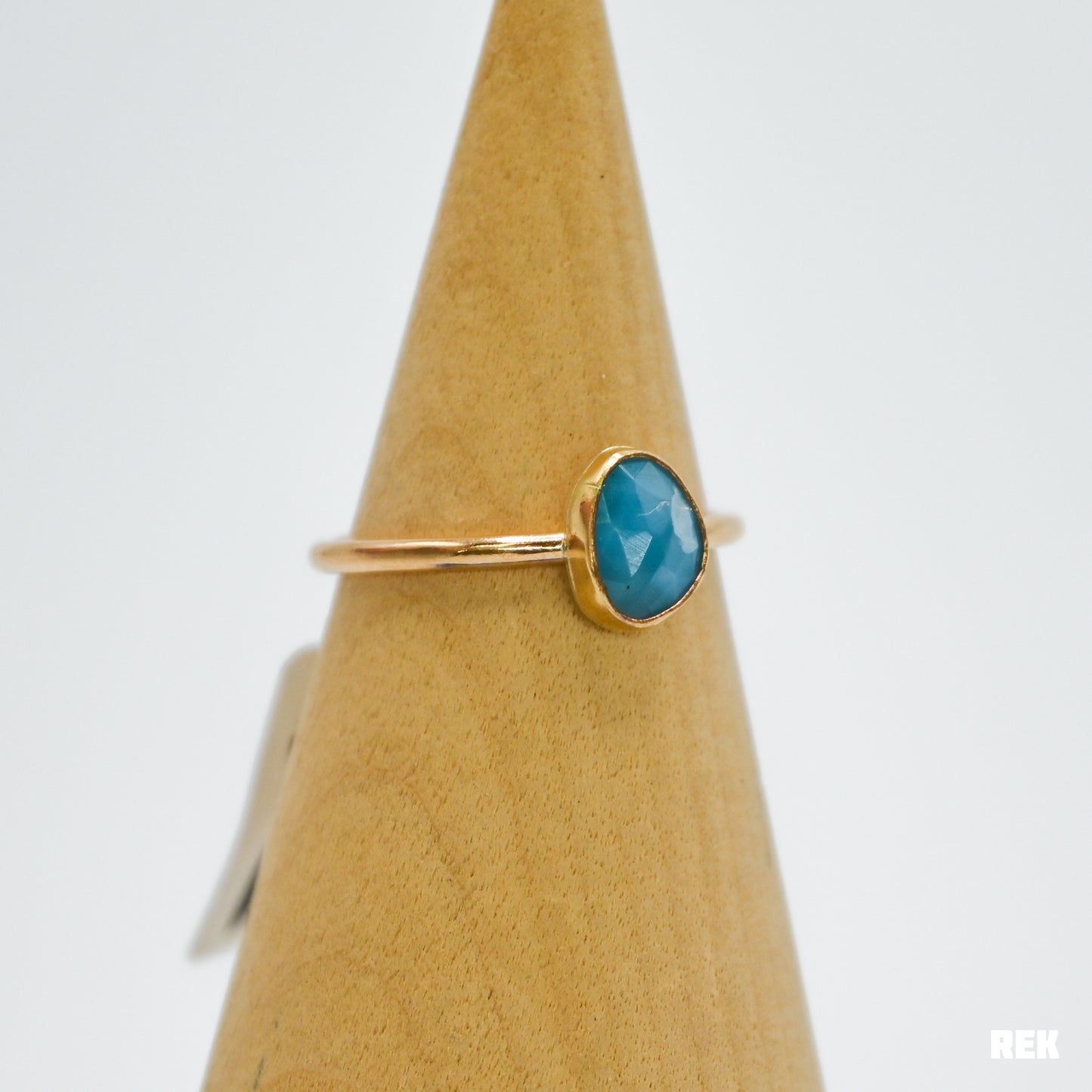 Gold fill rose cut larimar size 8.5