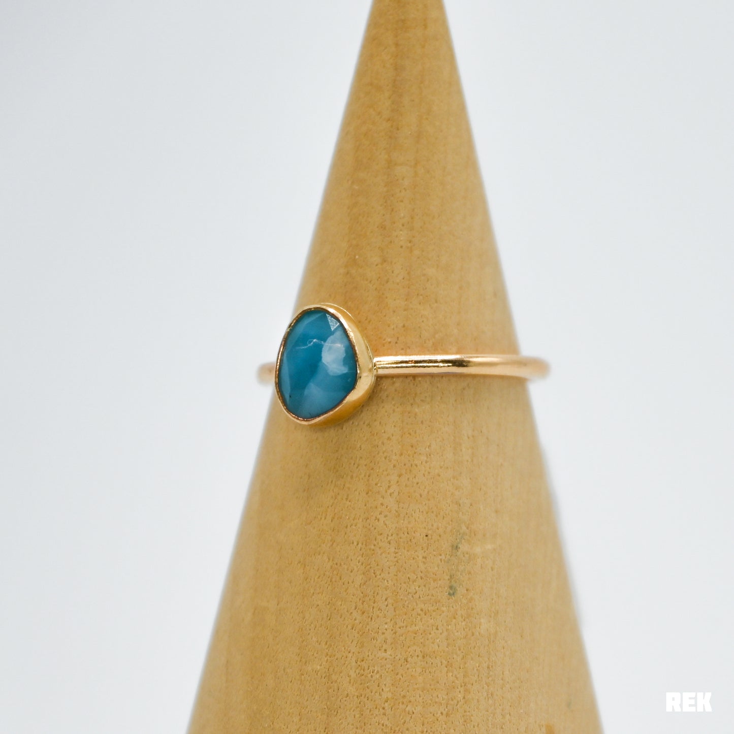 Gold fill rose cut larimar size 8.5