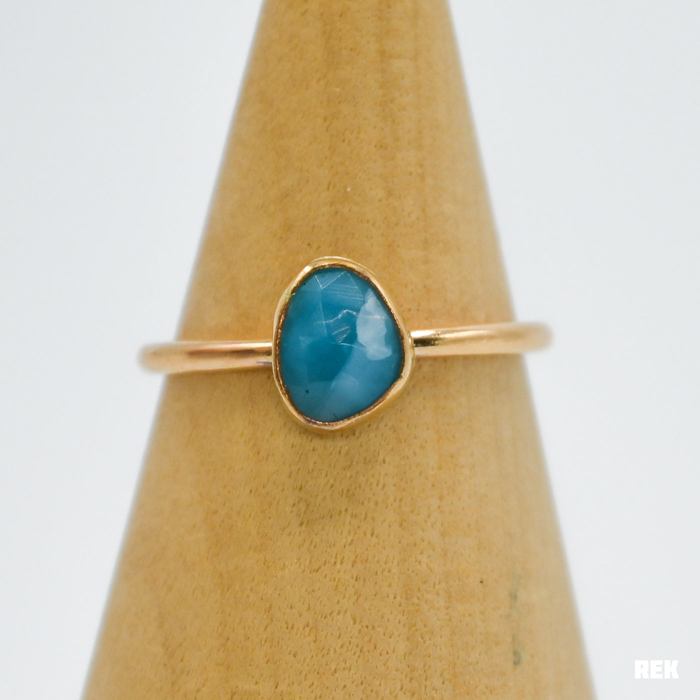 Gold fill rose cut larimar size 8.5