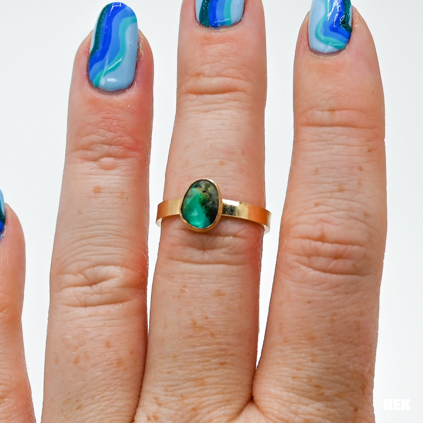Gold fill rose cut gem silica size 7.25