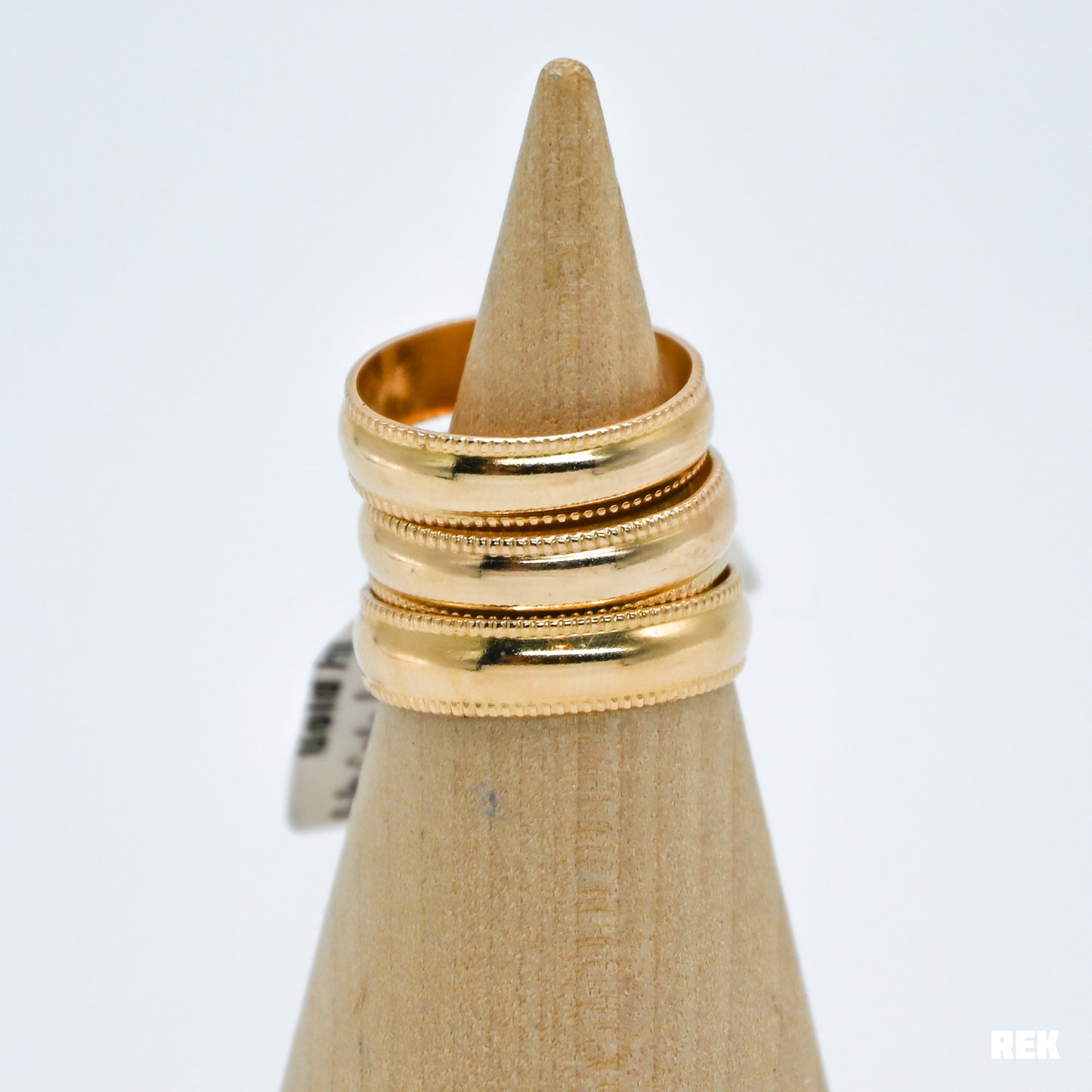 Gold fill thick half round and pattern band