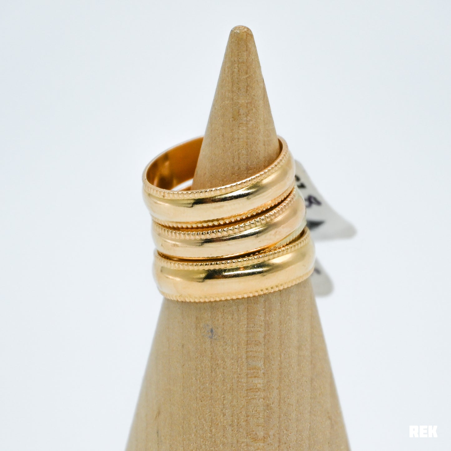 Gold fill thick half round and pattern band