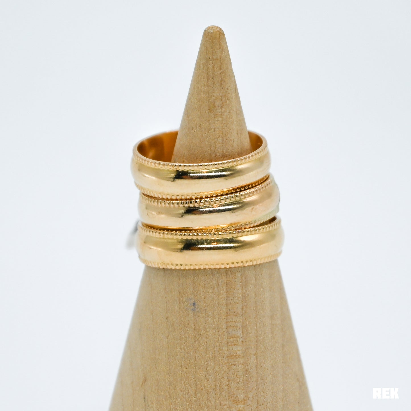 Gold fill thick half round and pattern band