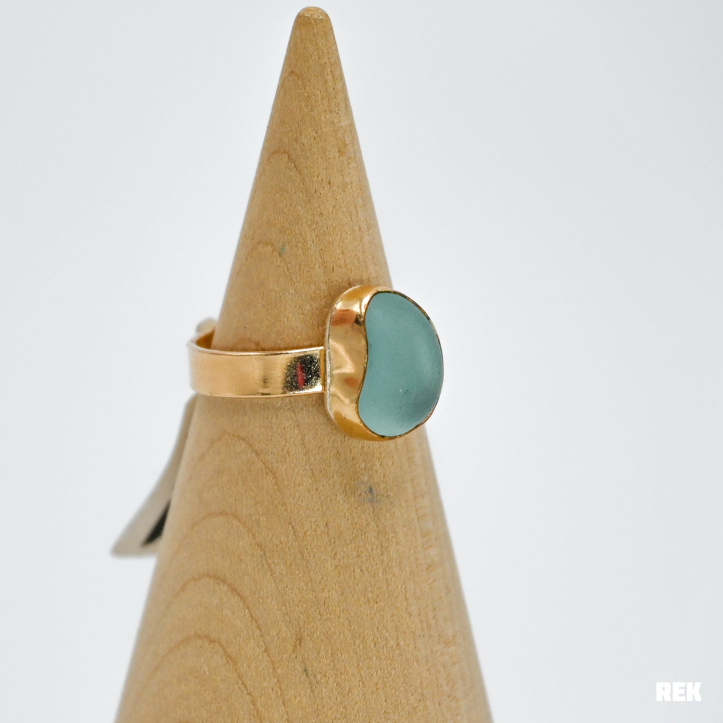 Gold fill aqua sea glass size 7.75
