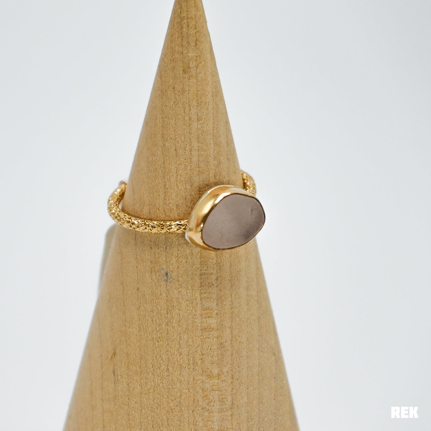 Gold fill pink sea glass size 7.5