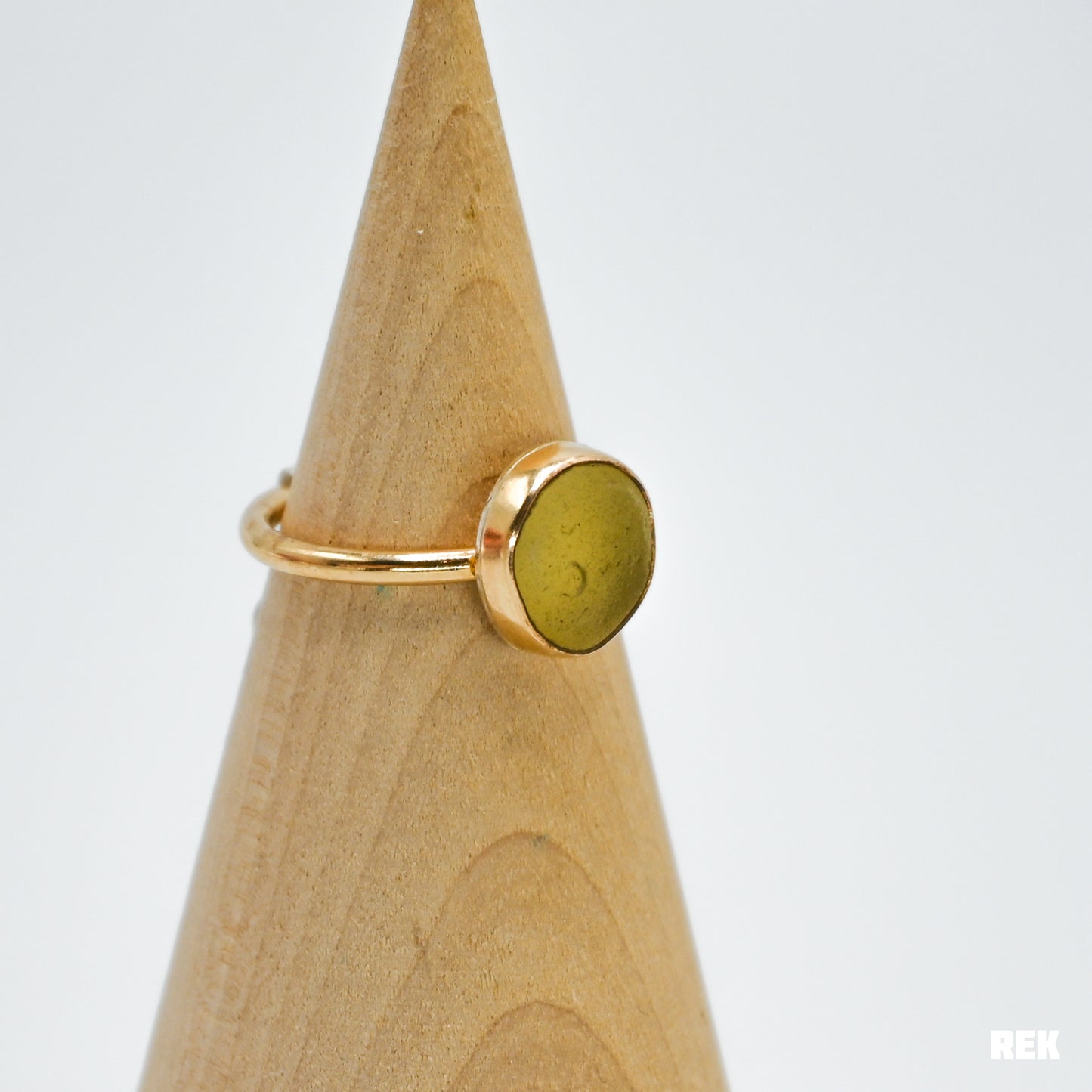 Gold fill yellow sea glass size 7.75