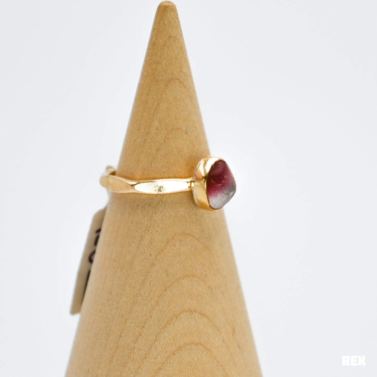 Gold fill multi pink sea glass size 6.5