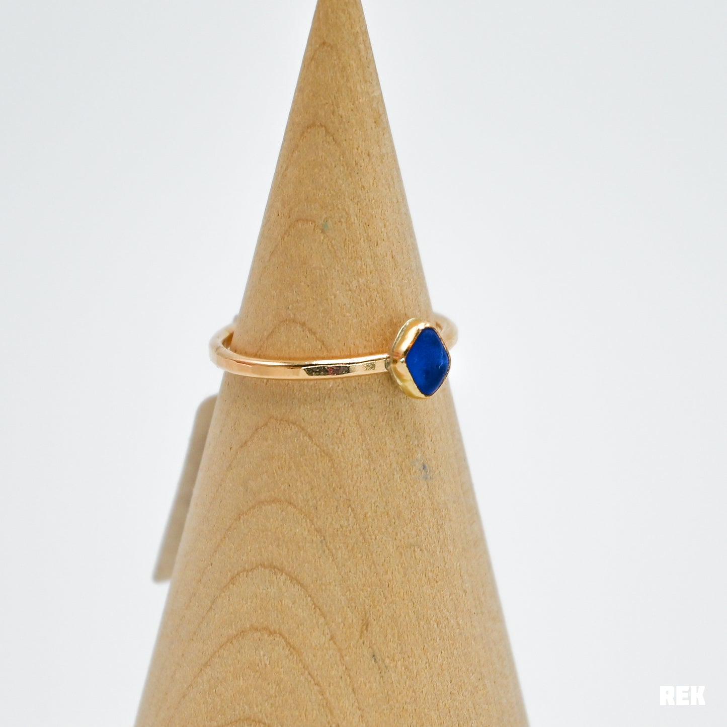 Gold fill small cobalt sea glass size 7.5