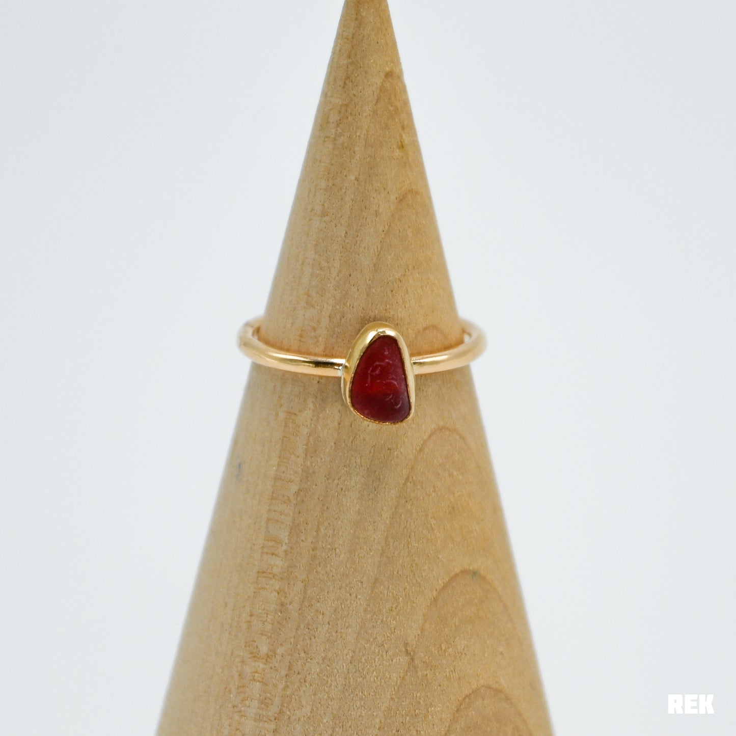 Gold fill red sea glass size 7
