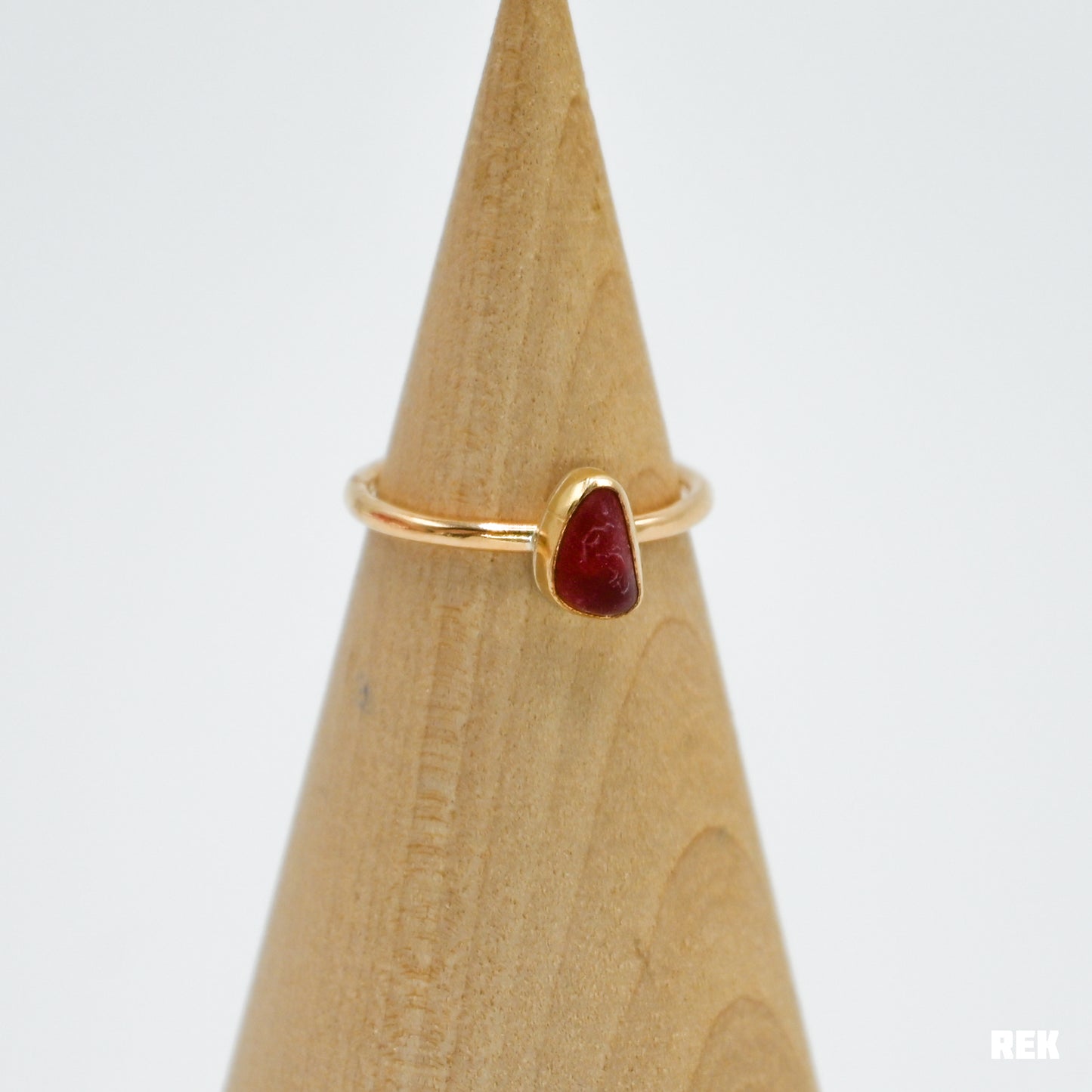 Gold fill red sea glass size 7
