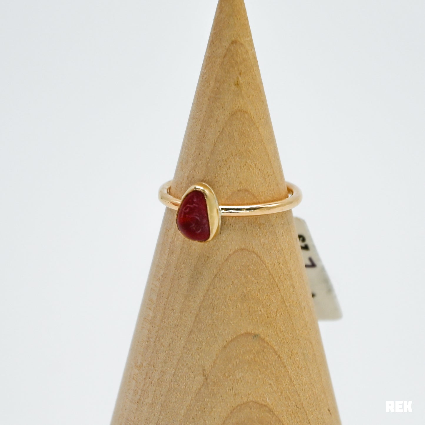 Gold fill red sea glass size 7