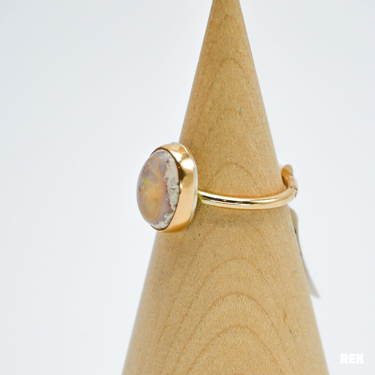 Gold fill Mexican fire opal size 8
