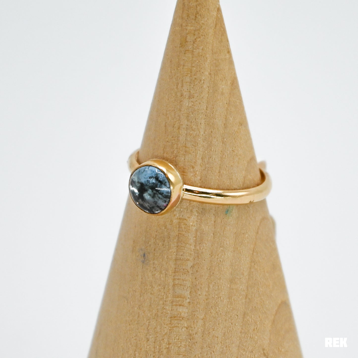Gold fill moss aquamarine size 7.25