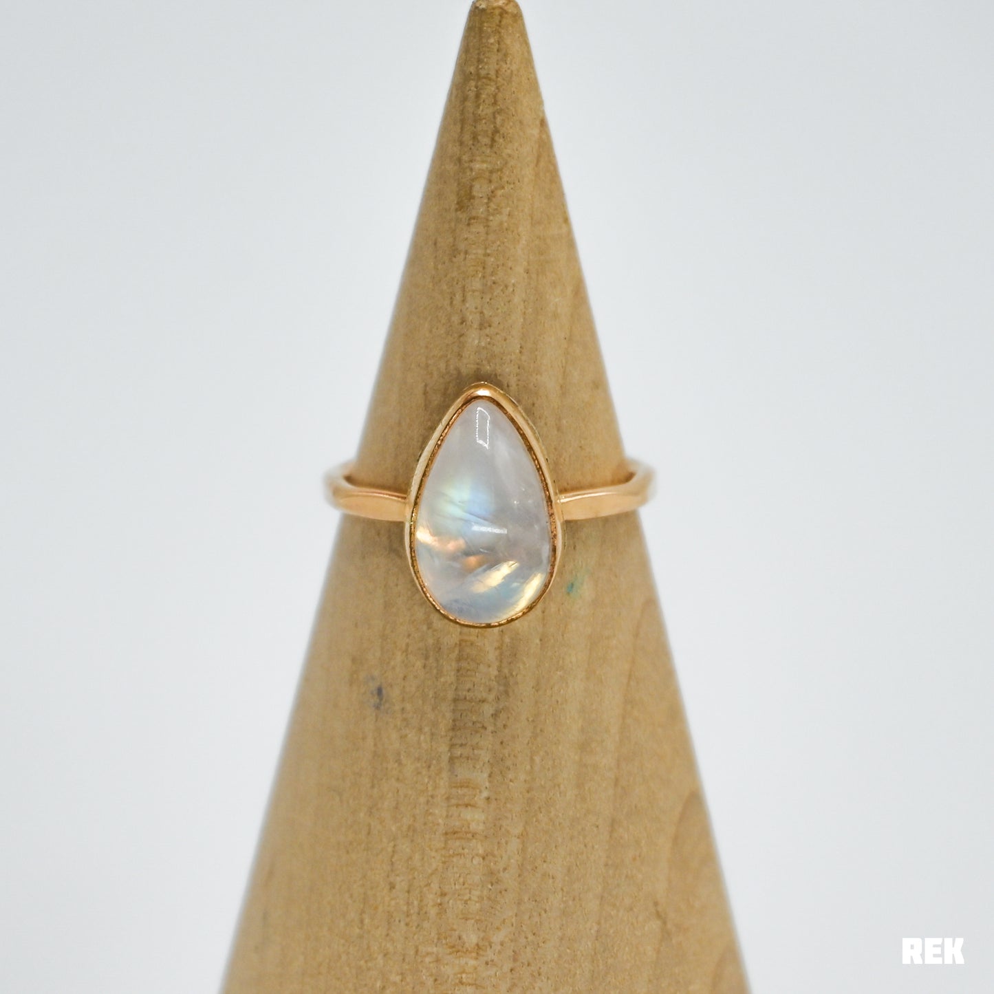 Gold fill rainbow moonstone size 6.5