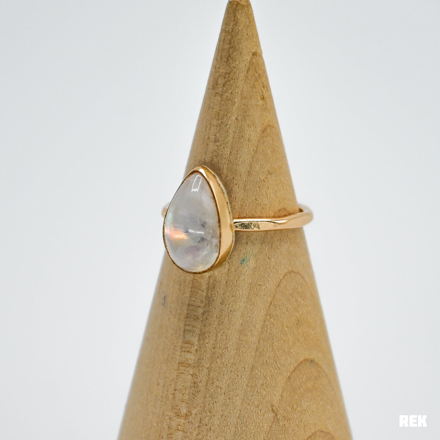 Gold fill rainbow moonstone size 6.5