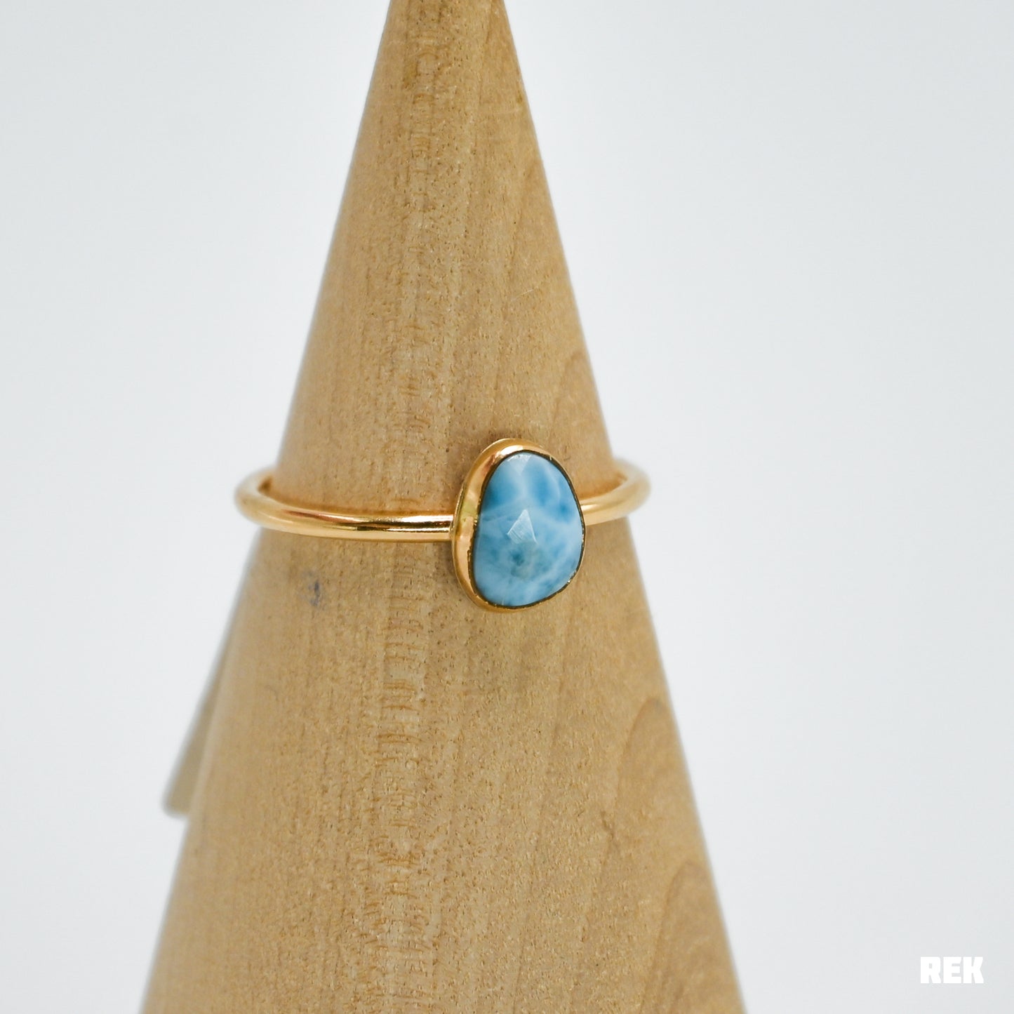 Gold fill rose cut larimar size 10.5