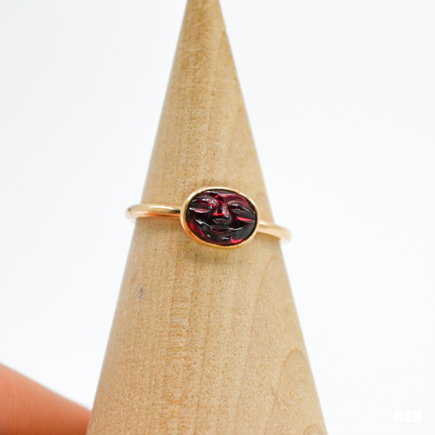 Gold fill garnet face size 7.5