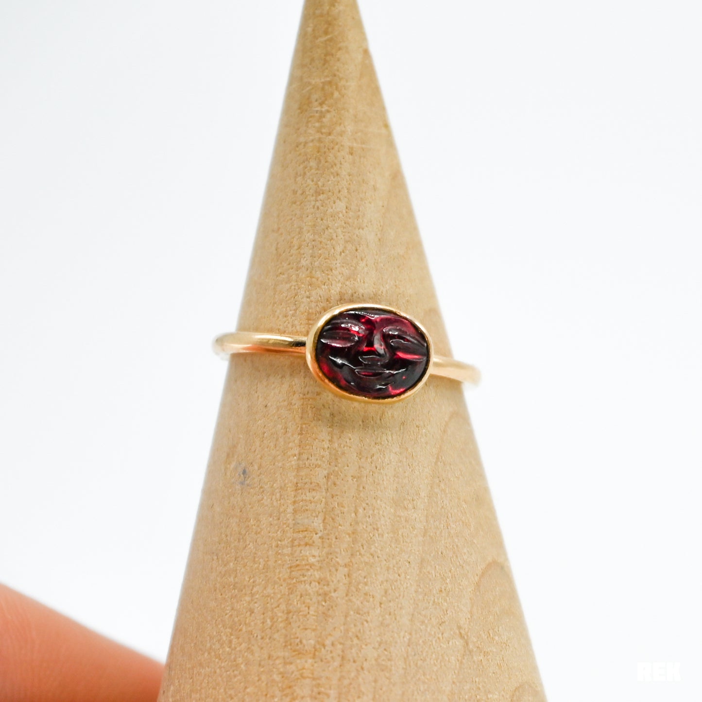 Gold fill garnet face size 7.5