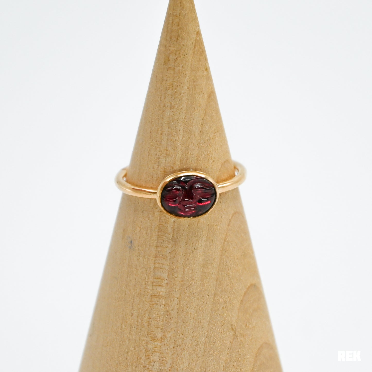 Gold fill garnet face size 7.5