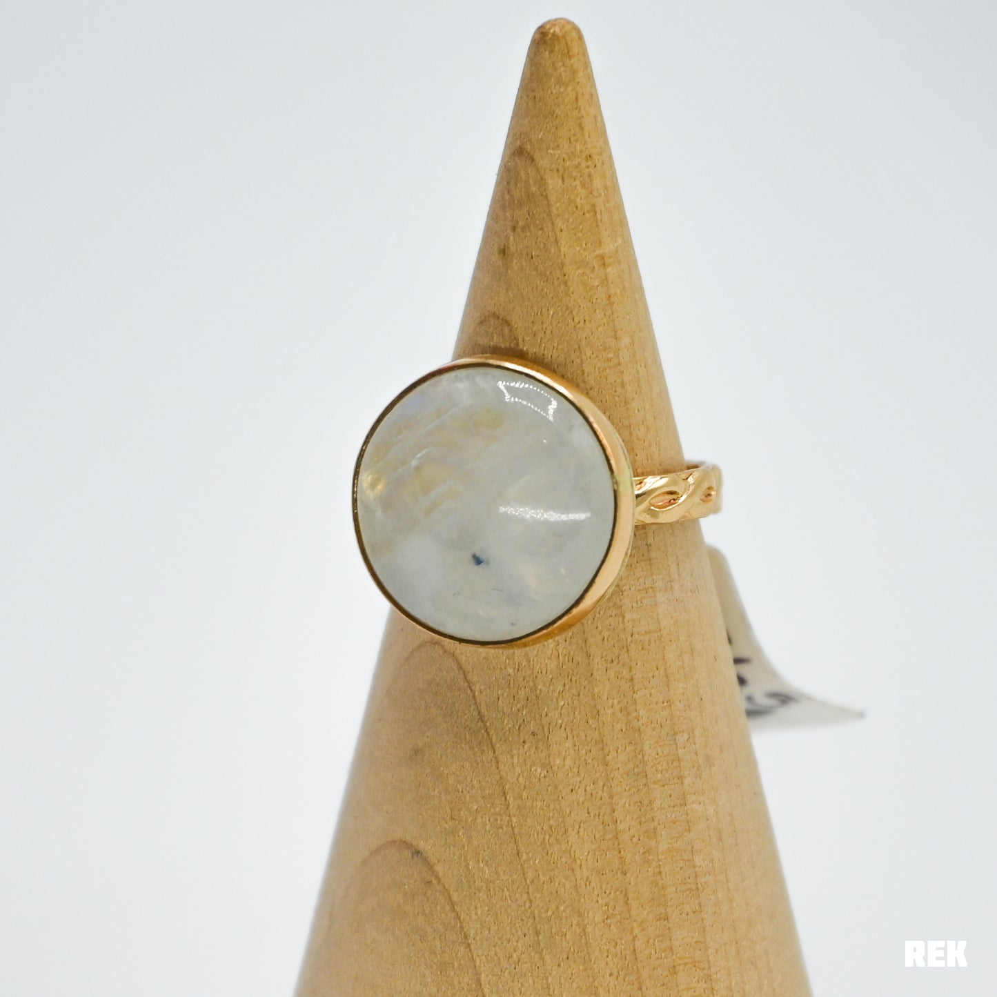 Gold fill large rainbow moonstone size 6.5