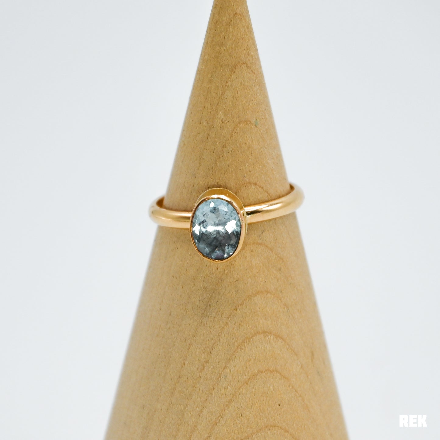 Gold fill 7x9 faceted aquamarine size 8.5