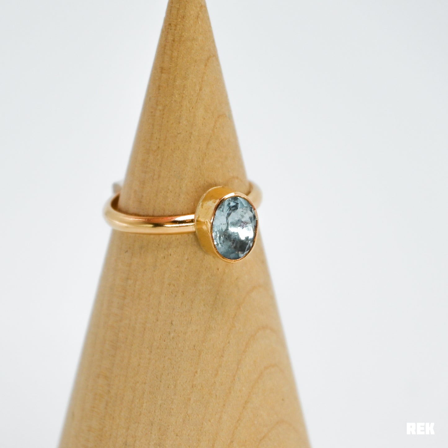 Gold fill 7x9 faceted aquamarine size 8.5