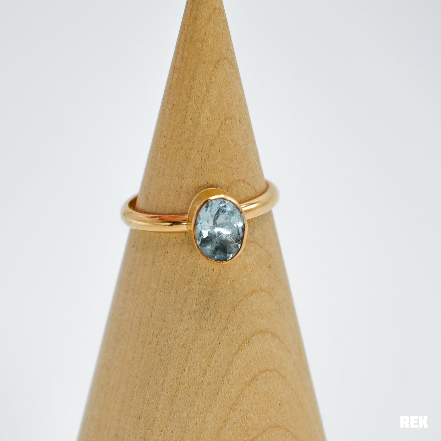 Gold fill 7x9 faceted aquamarine size 8.5