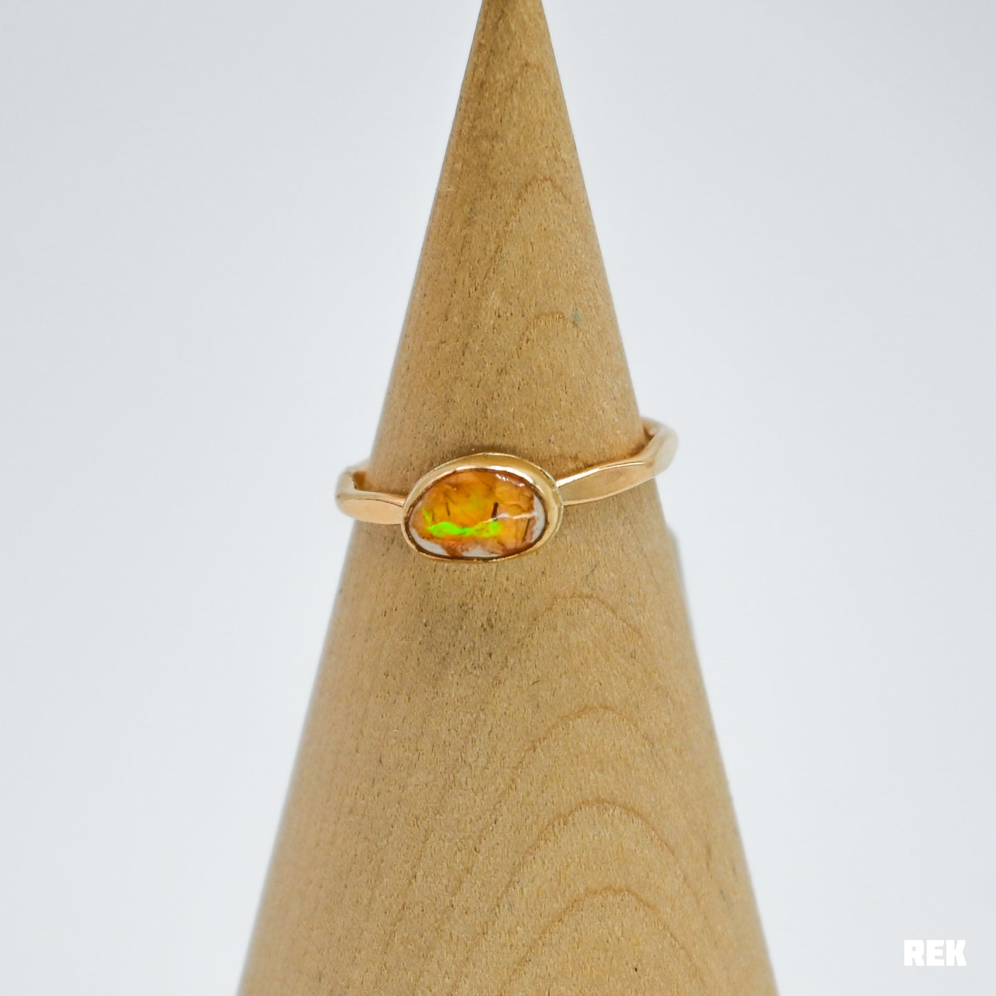 Gold fill Mexican fire opal size 7.25