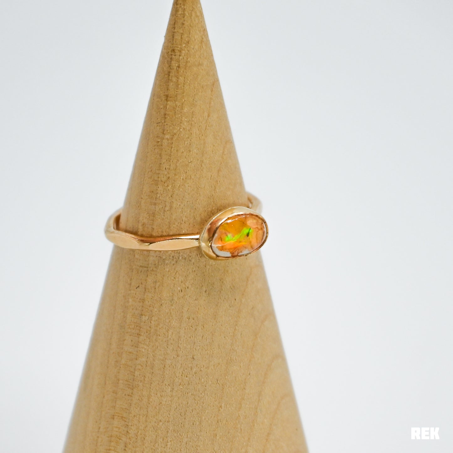 Gold fill Mexican fire opal size 7.25