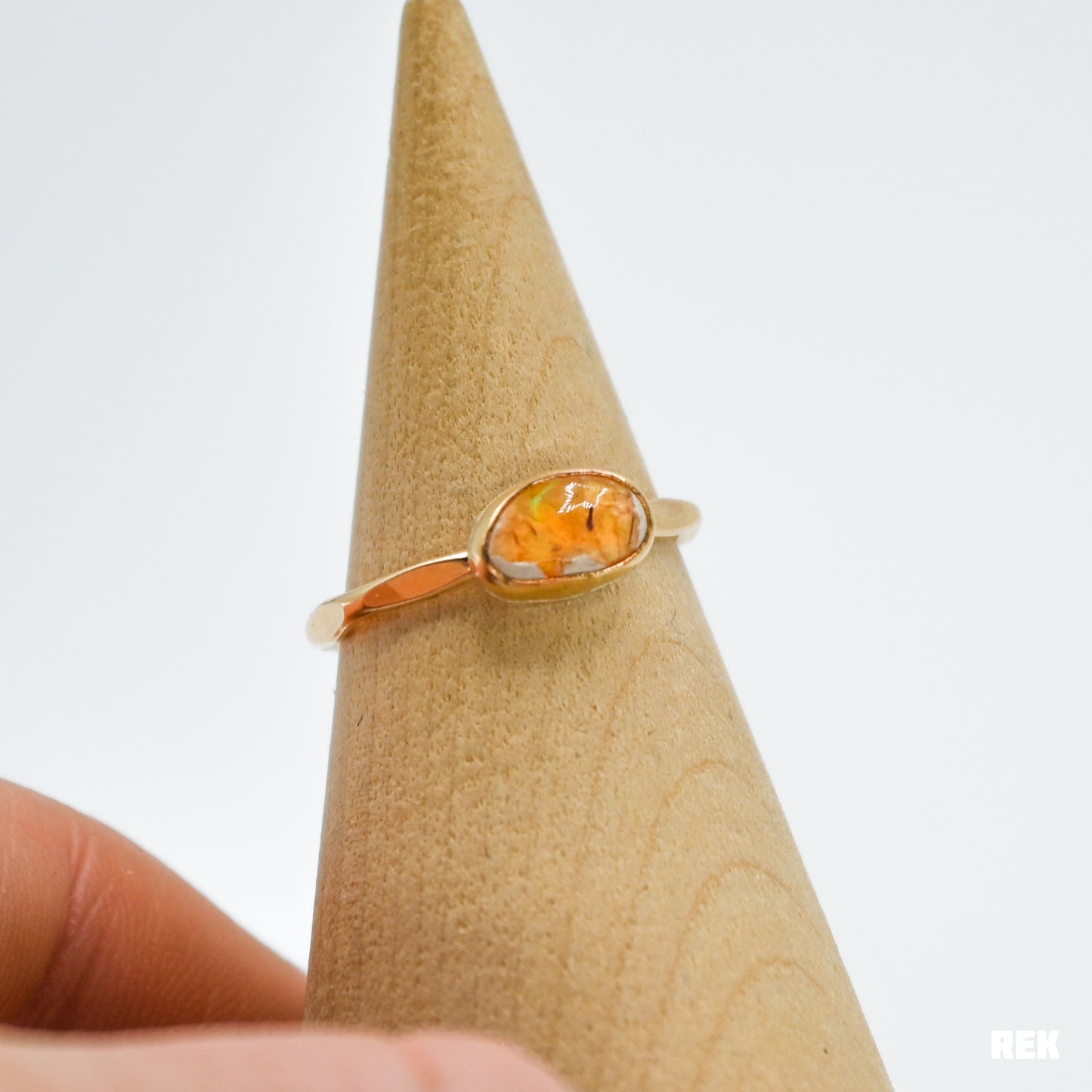 Gold fill Mexican fire opal size 7.25