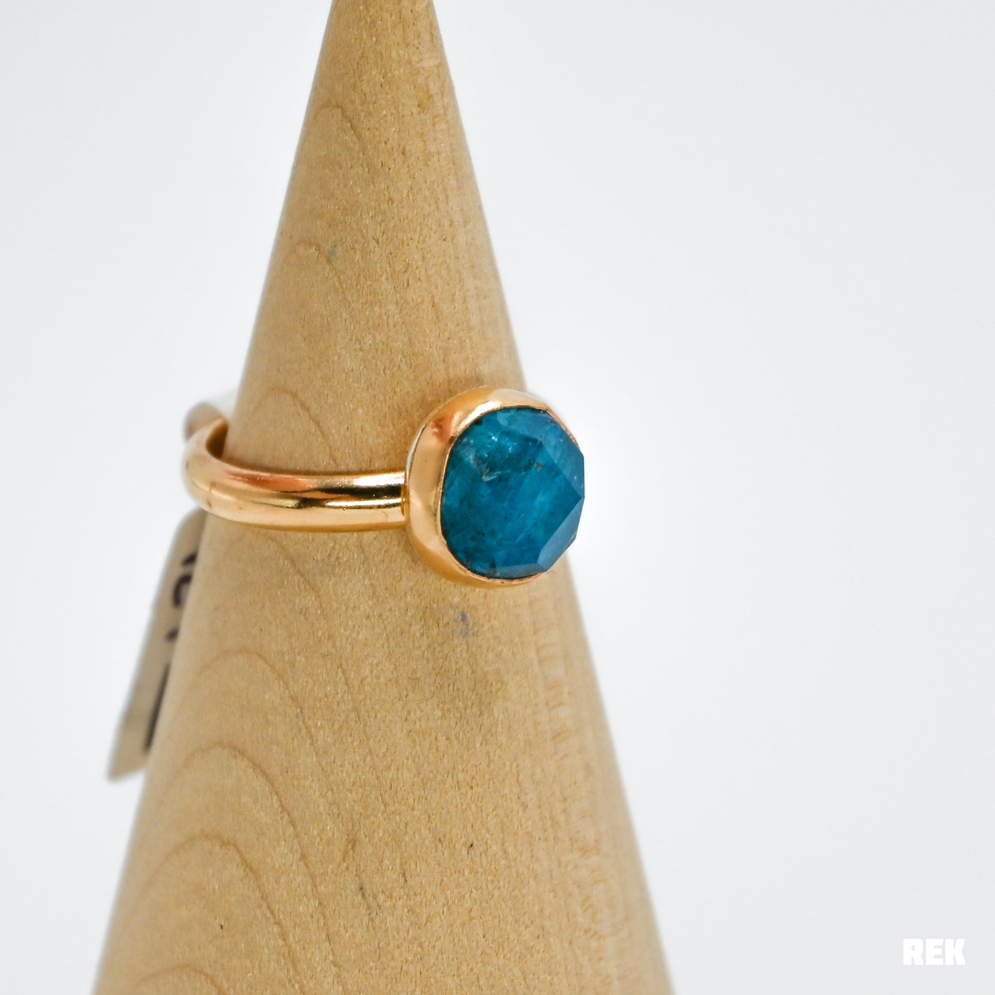 Gold fill rose cut blue apatite size 8.5