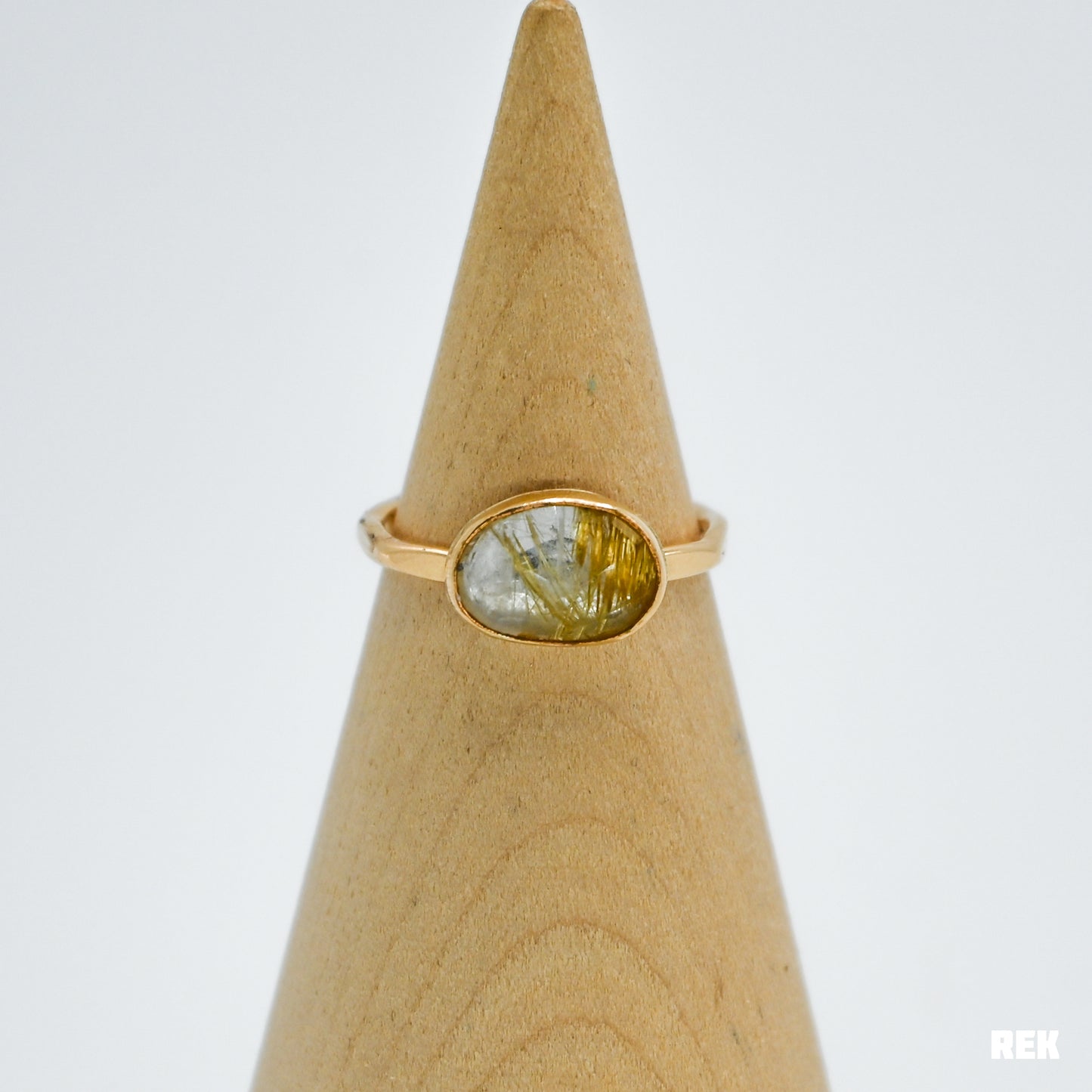 Gold fill rose cut rutile quartz size 6.75