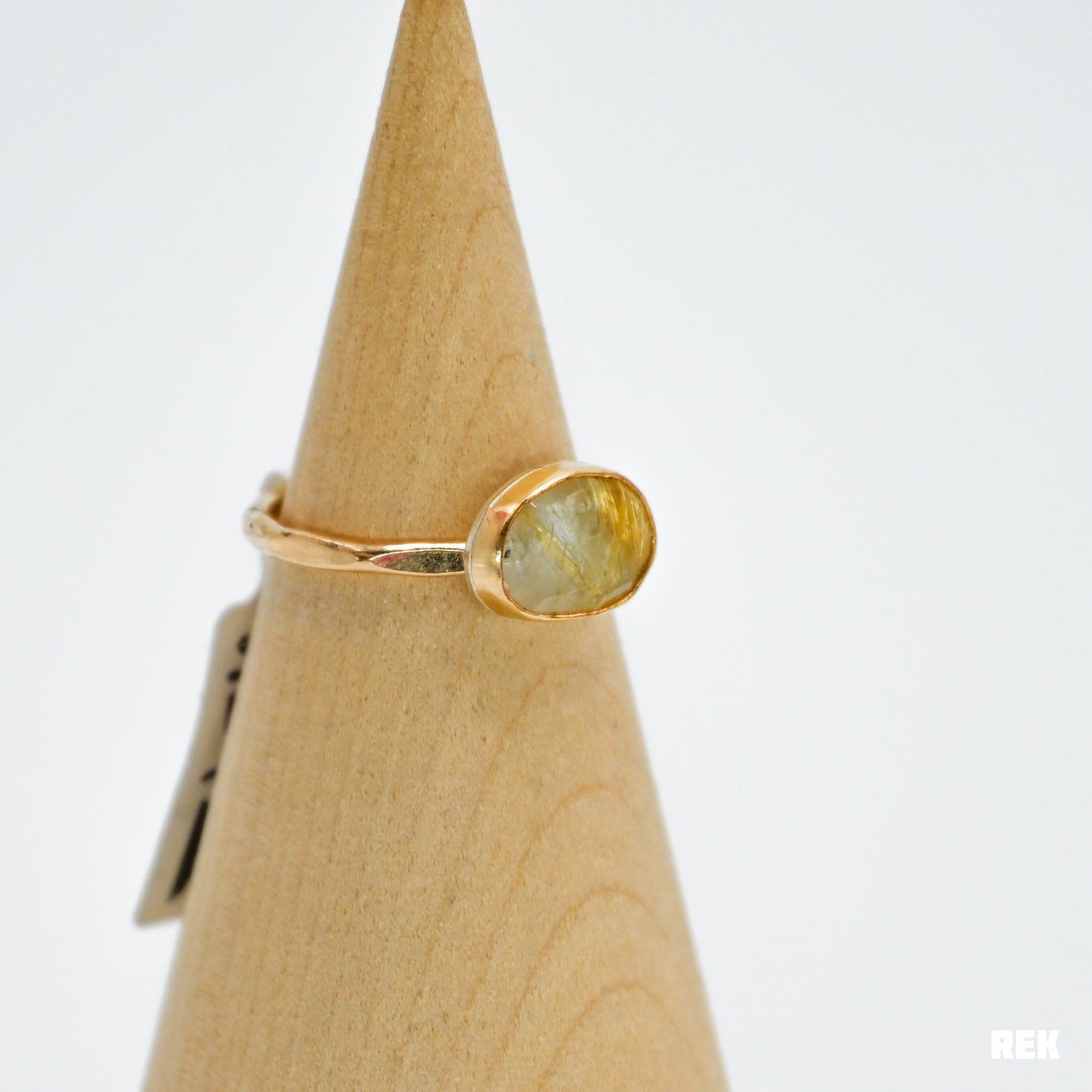 Gold fill rose cut rutile quartz size 6.75