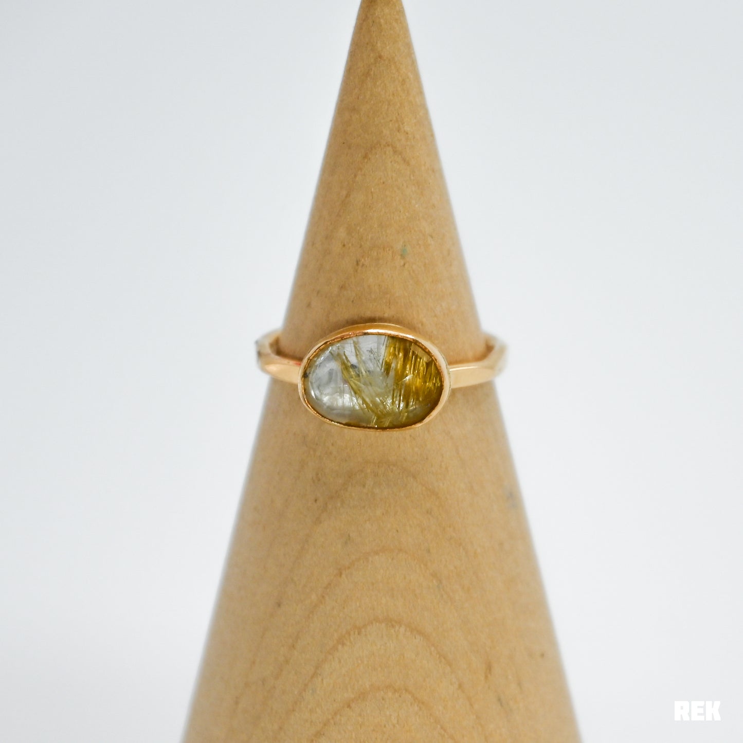 Gold fill rose cut rutile quartz size 6.75