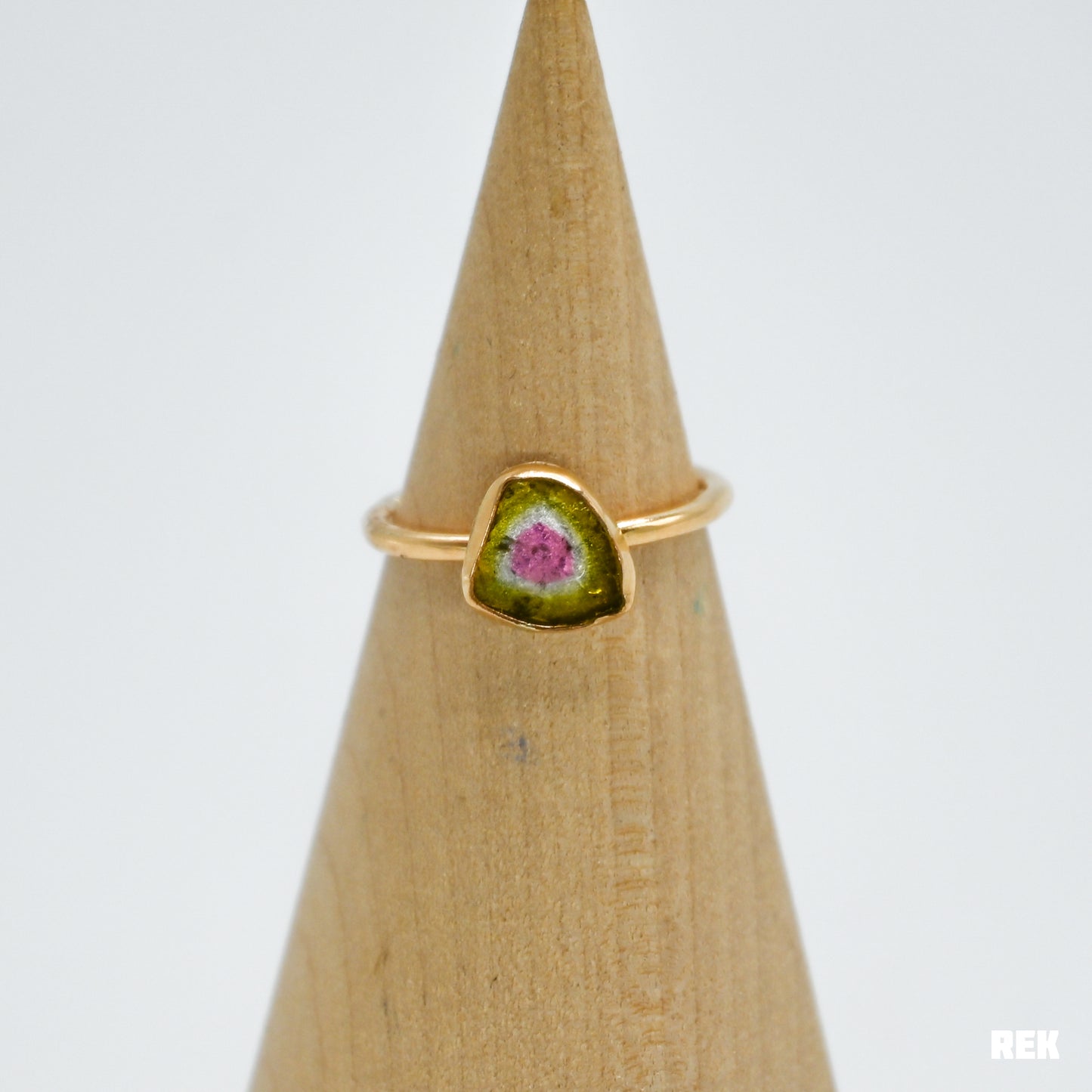 Gold fill watermelon tourmaline size 6.5