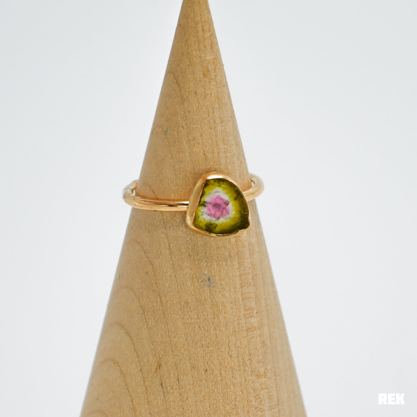 Gold fill watermelon tourmaline size 6.5