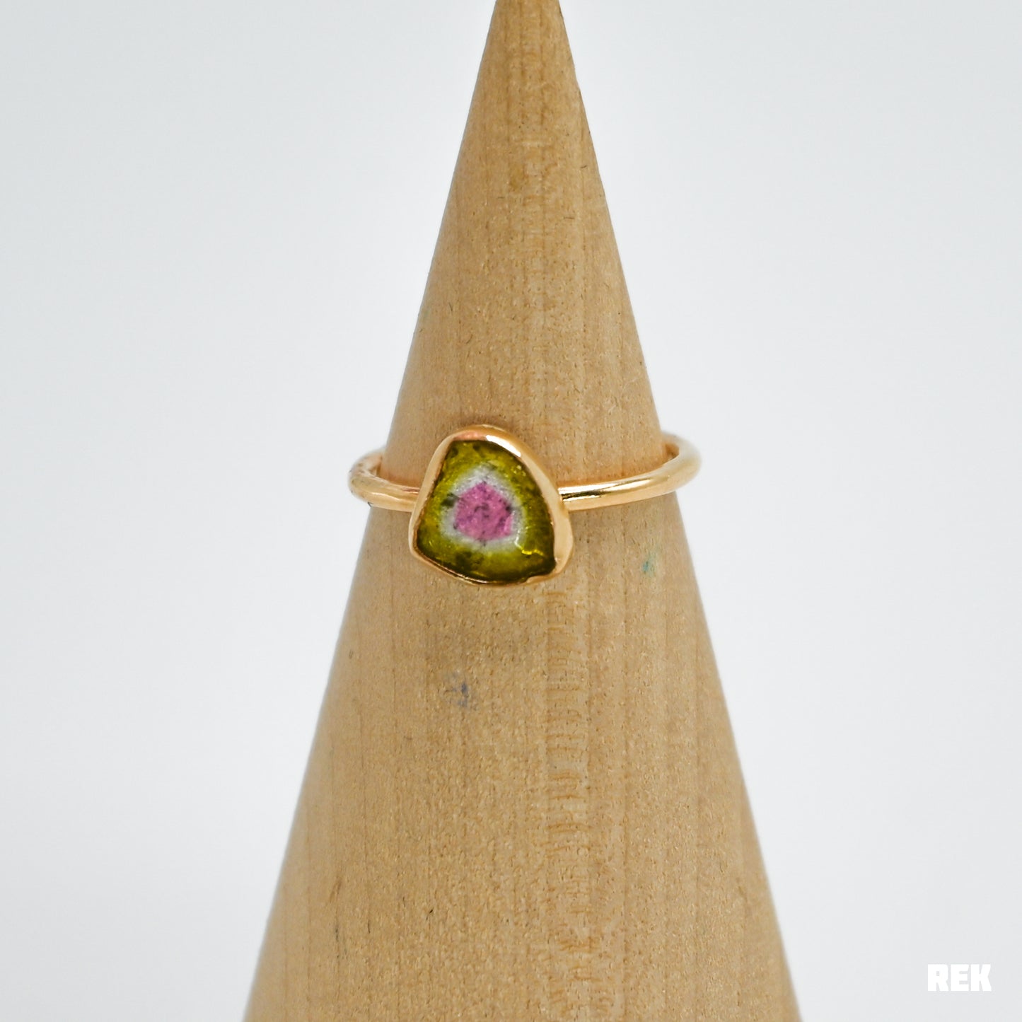 Gold fill watermelon tourmaline size 6.5