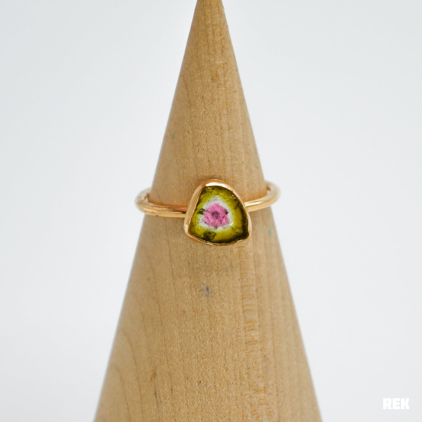 Gold fill watermelon tourmaline size 6.5