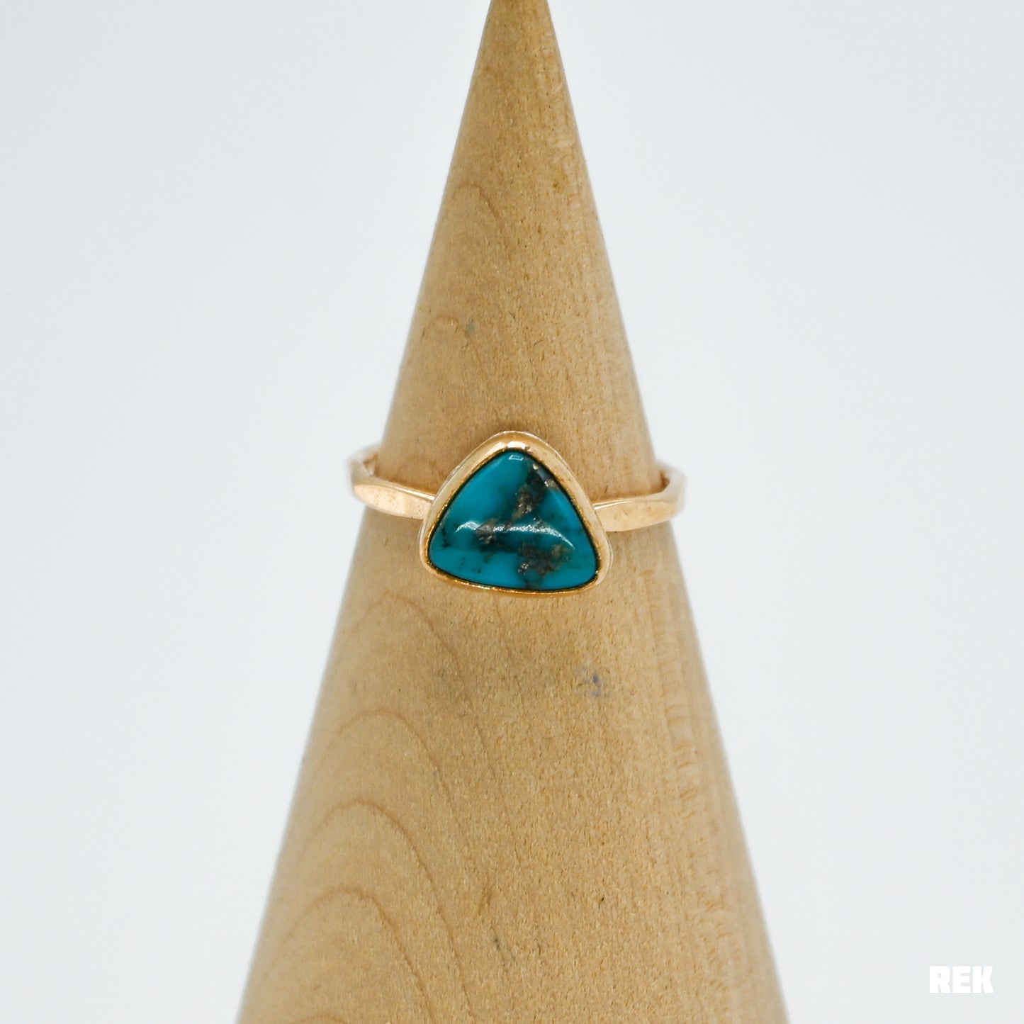 Gold fill Ma'anshan turquoise with pyrite size 7.25