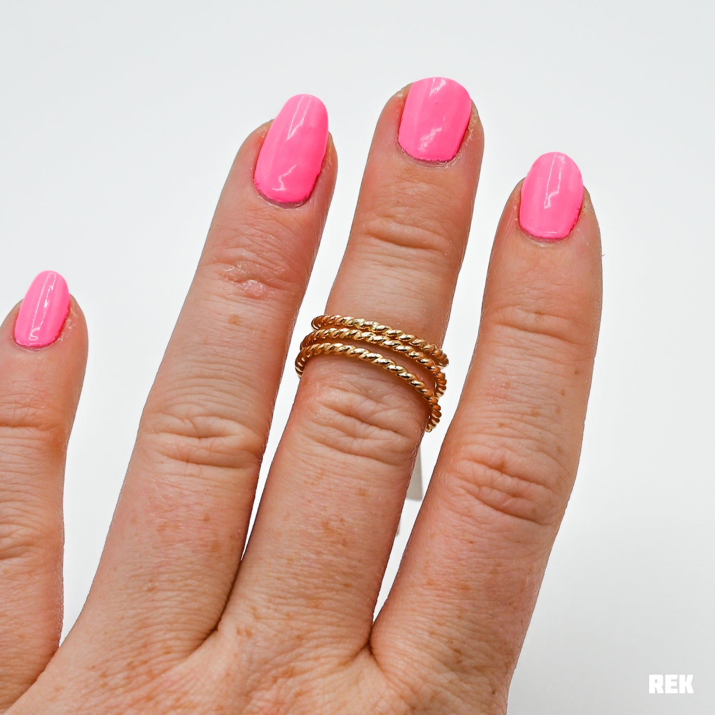 Gold fill thick twist stacker