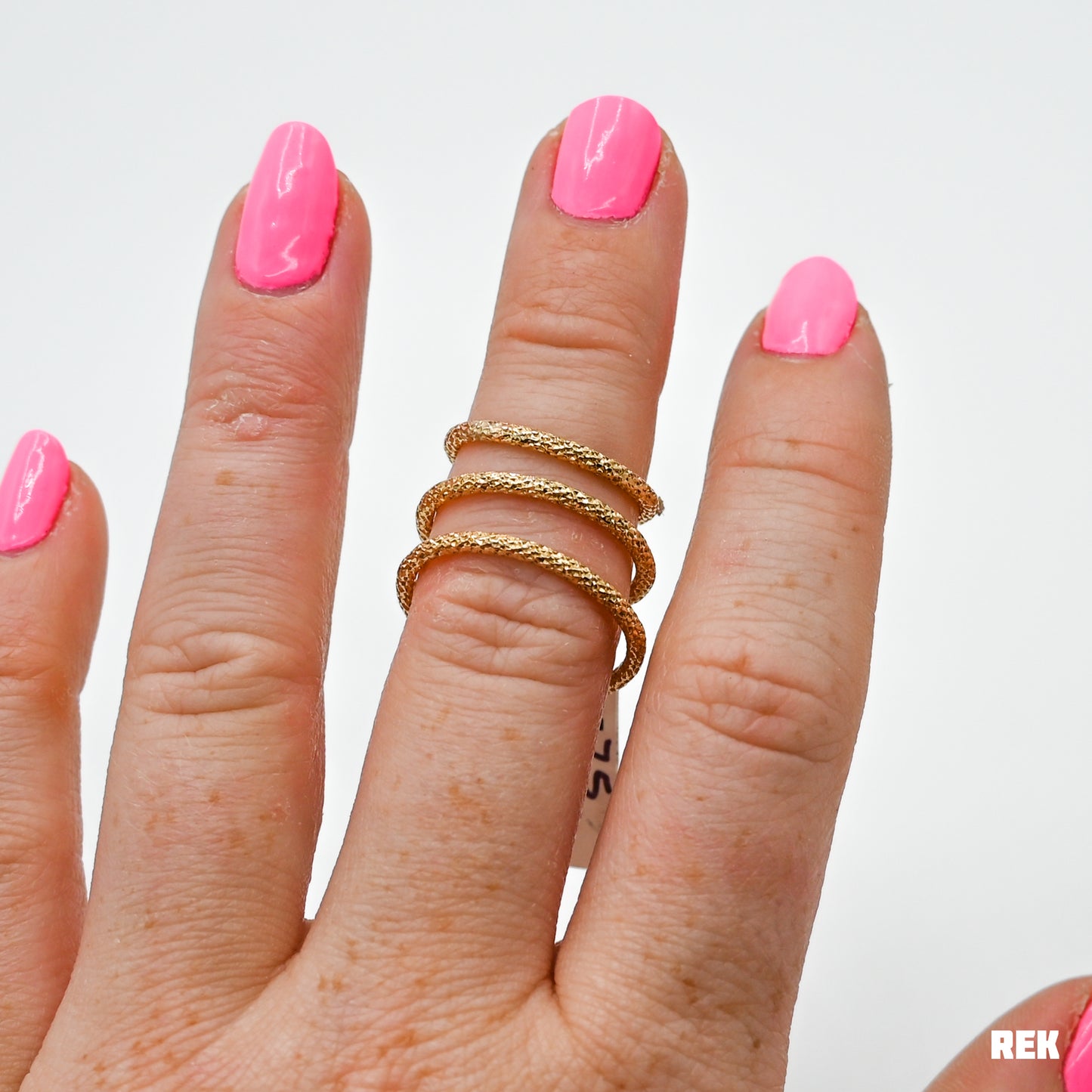 Gold fill thick faceted wire stacker