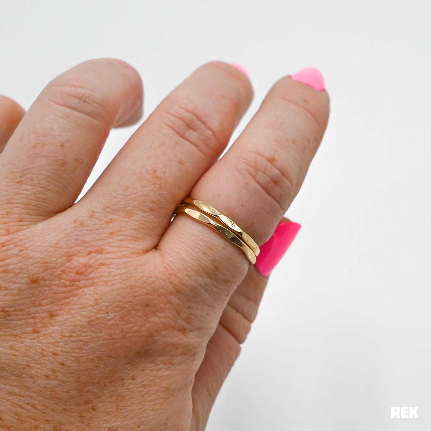 Gold fill large flat hammer stacker