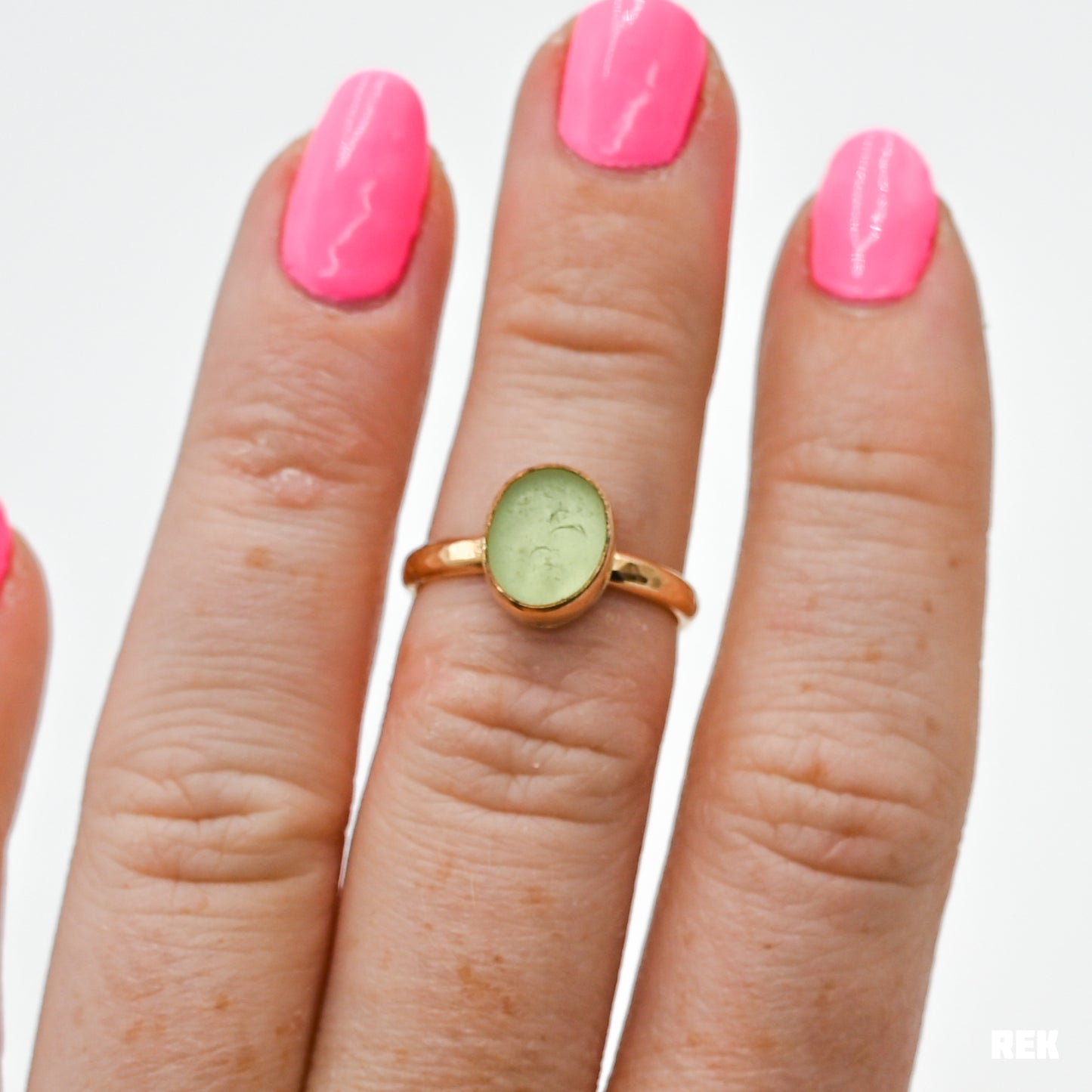 Gold fill UV sea glass size 6.5