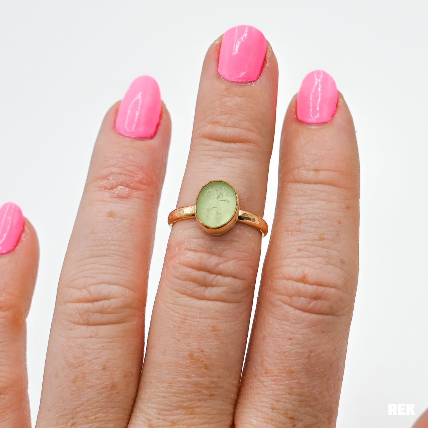 Gold fill UV sea glass size 6.5